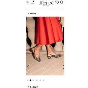 J‎ Renee Baline Leopard Rhinestone Slingback Block Heel Shoes